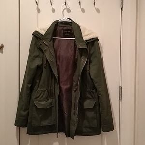 Army green winter coat